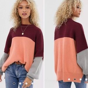 Free People Easy Street color block sweater size XS
